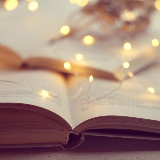 bog med lyskæde