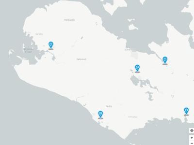 Kort over tilgængelige printere via Princh på Lolland