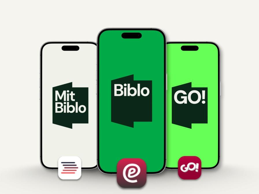 Billede af tre nye apps med nye og gamle logoer